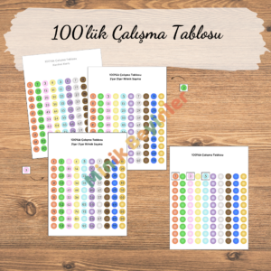 montessori 100lük ritmik sayma tablosu